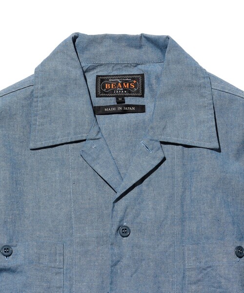 BEAMS+（ビームスプラス） シャツ MIL Open Collar Chambray メンズ