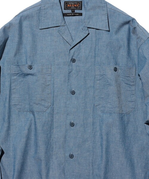 BEAMS+（ビームスプラス） シャツ MIL Open Collar Chambray メンズ