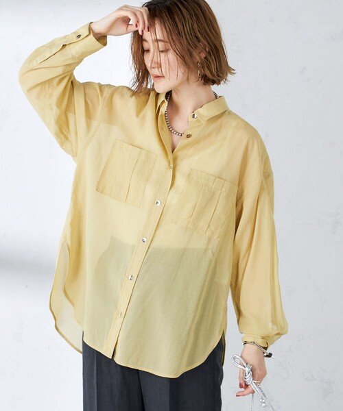 「SHIPS」 長袖シャツ ONE SIZE イエロー レディース
