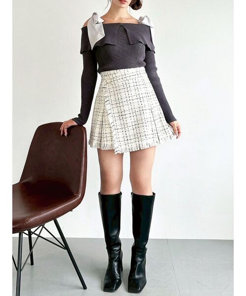 RESEXXY（リゼクシー） スカート ツイードラップミニスカート