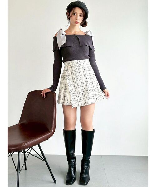 RESEXXY（リゼクシー） スカート ツイードラップミニスカート