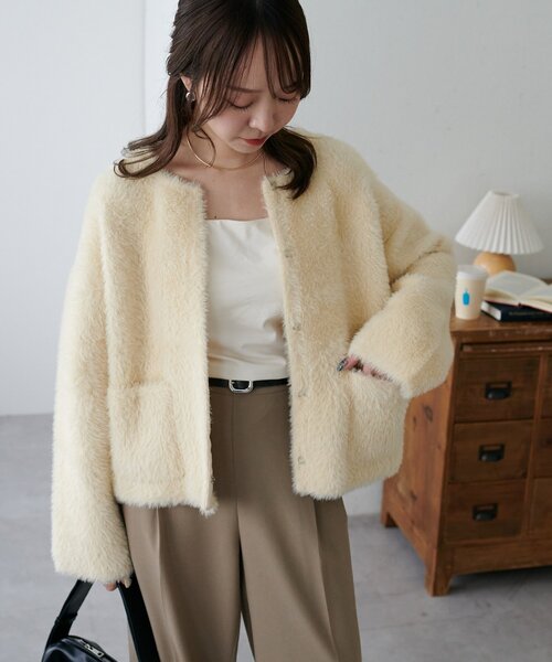 Discoat（ディスコート） カーディガン ミンクライクカーディガン