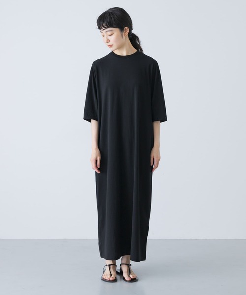 新品タグ付き かぐれ コットンカットワイドワンピース BLACK size 1 かぐれ（カグレ）の「『2サイズ展開』コットンカットワイド