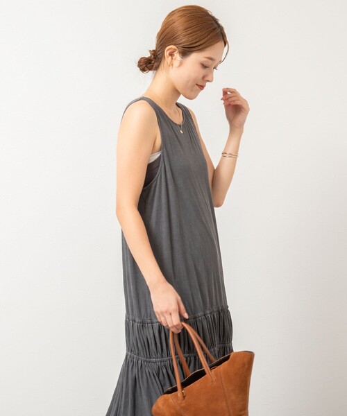 ワンピース Rie Rie Miller ワンピース 顔料染マキシ丈ワンピース : ZOZOTOWN