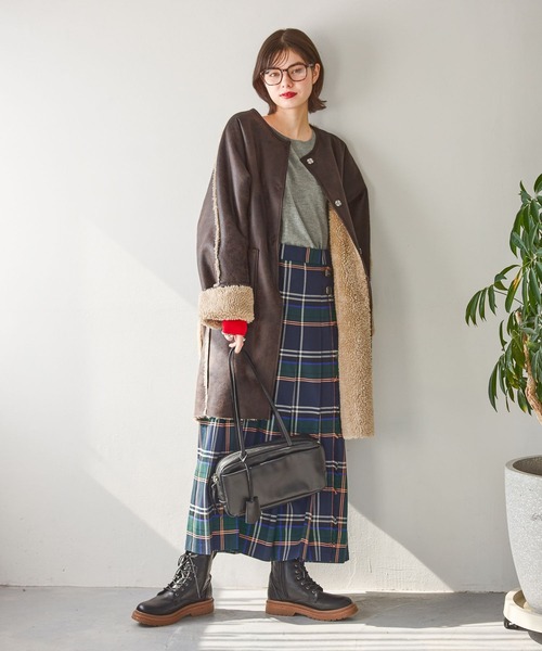 niko and…（ニコアンド） ムートンコート ボアコート リバーシブル