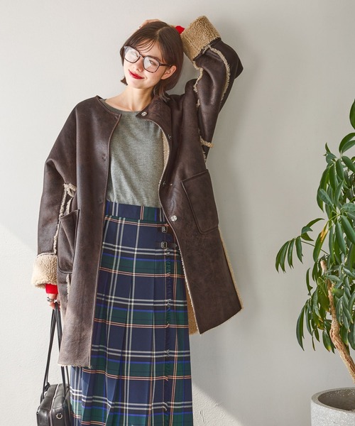 ムートンコート　アンタイトル　タグ付き新品未使用 新品未使用タグ付き［LIAN］ムートンボアミドルコート｜Yahoo!フリマ