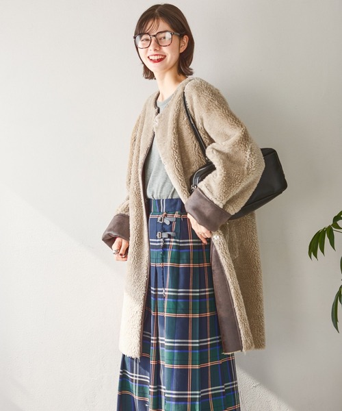 niko and…（ニコアンド） ムートンコート ボアコート リバーシブル