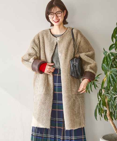 niko and…（ニコアンド） ムートンコート ボアコート リバーシブル