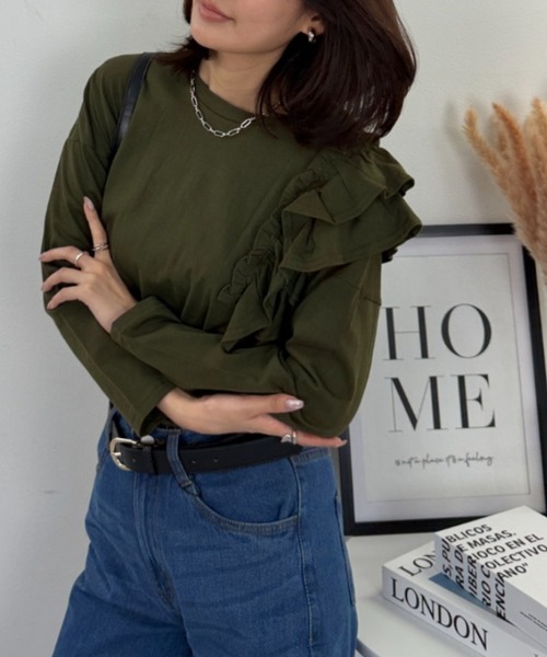 RCD tシャツ 片袖フリル長袖カットソー レディース : ZOZOTOWN Yahoo