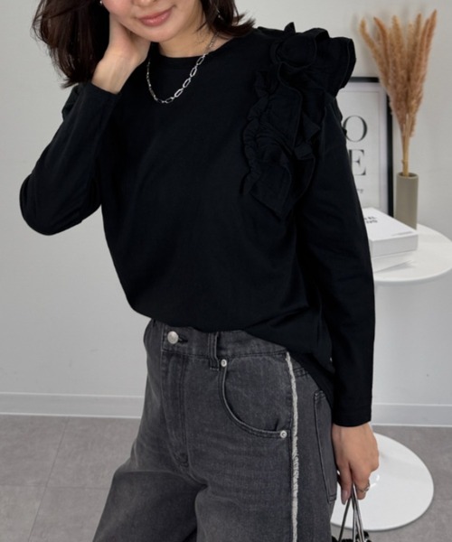 RCD tシャツ 片袖フリル長袖カットソー レディース : ZOZOTOWN Yahoo