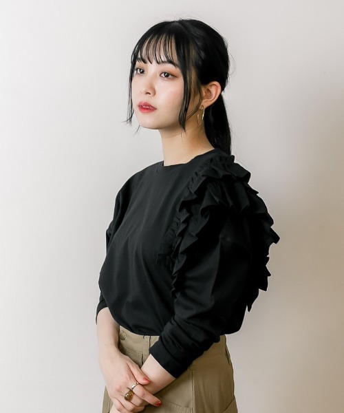 RCD tシャツ 片袖フリル長袖カットソー レディース : ZOZOTOWN Yahoo