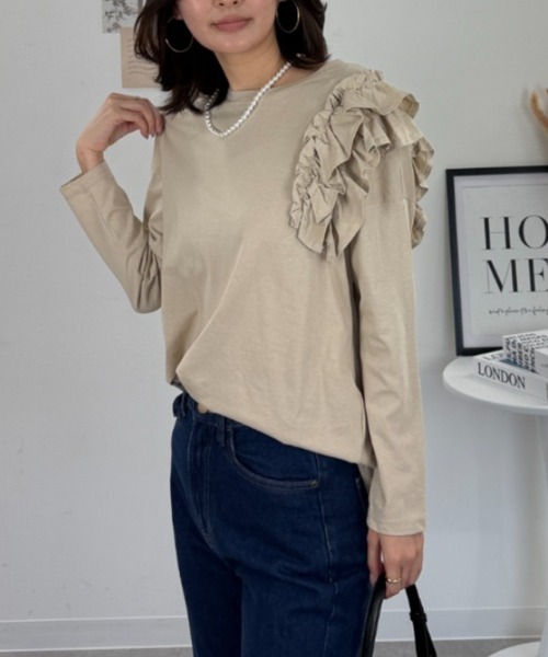 RCD tシャツ 片袖フリル長袖カットソー レディース : ZOZOTOWN Yahoo