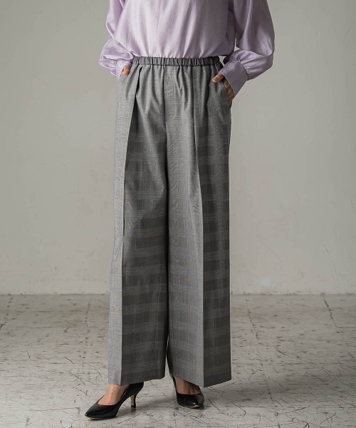 la.f（ラ・エフ） パンツ グレンチェックパンツ「洗濯機で洗える