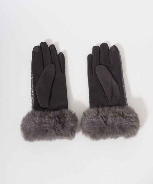 手袋 ラビットファー使いキルティンググローブ レディース : ZOZOTOWN