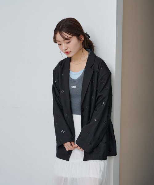 Kastane（カスタネ） ジャケット テーラードジャケット ビジュー