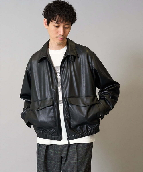 フェイクレザージャケット a.v.v（アー・ヴェ・ヴェ） コート ジャケット 「洗濯機で洗える