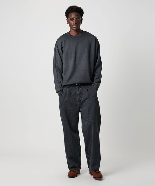 【OWNESS】 WASH スムース クルーネック ニット BEAUTY＆YOUTH UNITED ARROWS セーター ニット 「OWNESS」SNOW WASH