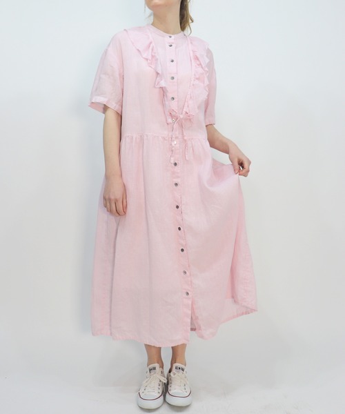 「haupia」 半袖ワンピース MEDIUM ピンク レディース_画像6