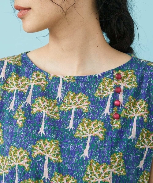 「Jocomomola」 半袖ワンピース 40 グリーン レディース_画像5