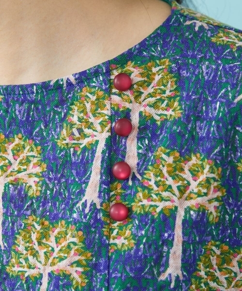 「Jocomomola」 半袖ワンピース 40 グリーン レディース_画像6