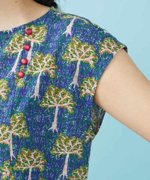 「Jocomomola」 半袖ワンピース 40 グリーン レディース_画像7