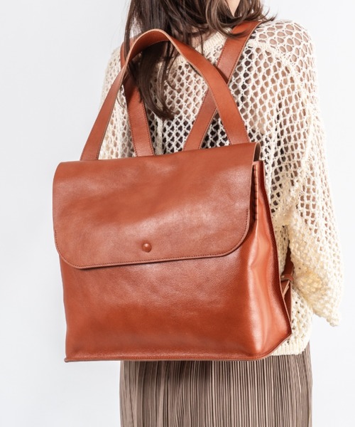 デイバック リュック 「YUFU/ユフ」日本製 レザーリュック 2WAY 横型