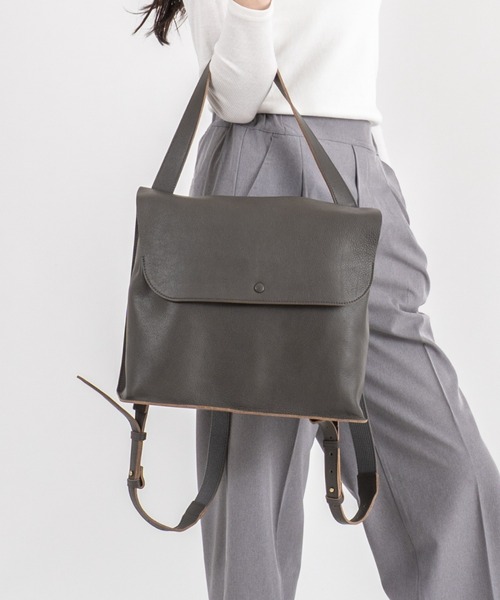 デイバック リュック 「YUFU/ユフ」日本製 レザーリュック 2WAY 横型