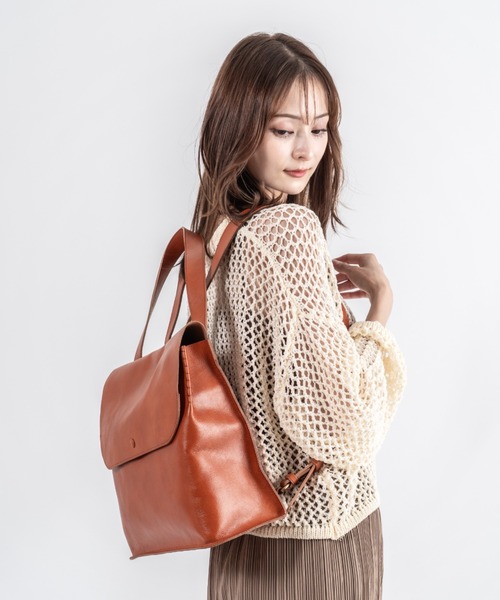 デイバック リュック 「YUFU/ユフ」日本製 レザーリュック 2WAY 横型