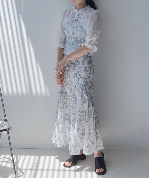 「AS KNOW AS plus」 半袖ブラウス FREE オフホワイト レディース_画像6