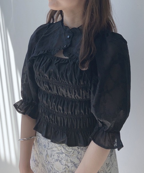 「AS KNOW AS plus」 半袖ブラウス FREE オフホワイト レディース_画像8