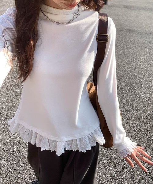 WESTSEA（ウエストシー） ニット セーター フリル付き タートルネック