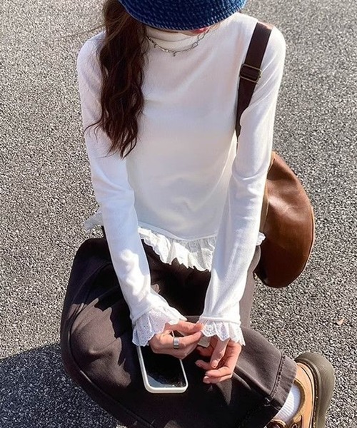 WESTSEA(ウエストシー) ニット セーター フリル付き タートルネック WESTSEA(ウエストシー) ニット セーター フリル付き タートルネック