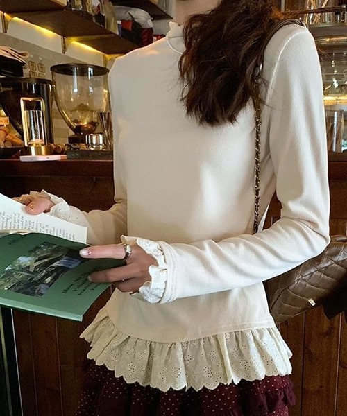 WESTSEA（ウエストシー） ニット セーター フリル付き タートルネック