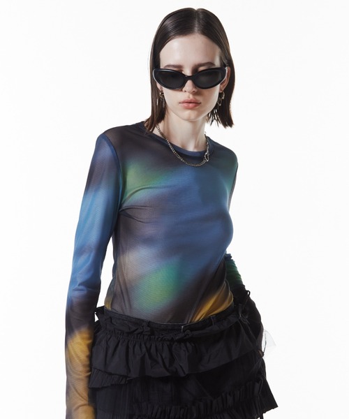 JOSE MOON（ジョゼムーン） tシャツ SHEER PATERN TOP/シアーパターン