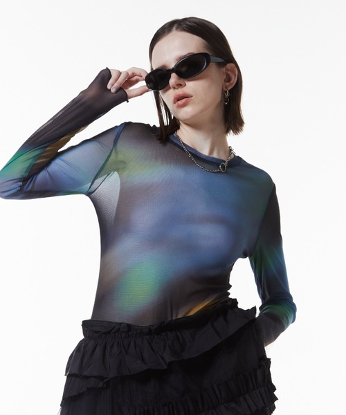 JOSE MOON（ジョゼムーン） tシャツ SHEER PATERN TOP/シアーパターン