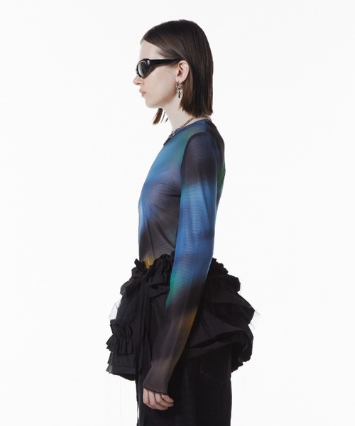JOSE MOON（ジョゼムーン） tシャツ SHEER PATERN TOP/シアーパターン