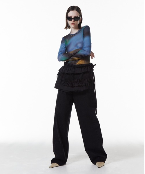 JOSE MOON（ジョゼムーン） tシャツ SHEER PATERN TOP/シアーパターン