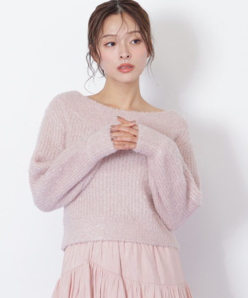 JILL by STUART ニット セーター フィルムラメオフショルニット