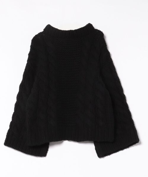 HER. ニット セーター ハンドケーブルニットプルオーバー レディース