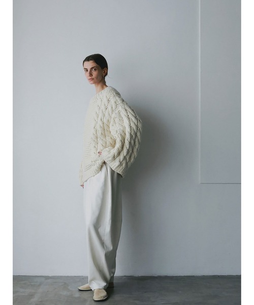 HER. ニット セーター ハンドケーブルニットプルオーバー レディース