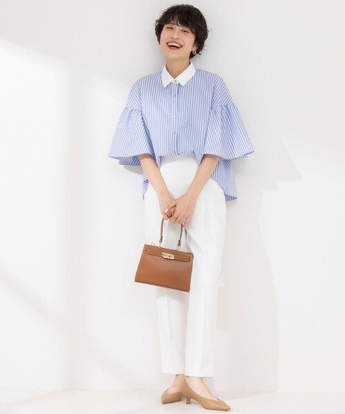 「NOLLEY'S Sophi」 半袖シャツ 38 ホワイト レディース_画像9