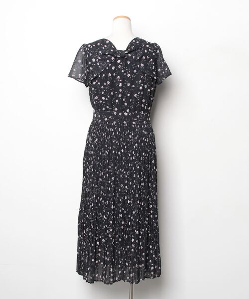 「Rose Tiara」 半袖ワンピース 40 ブラック レディース_画像2