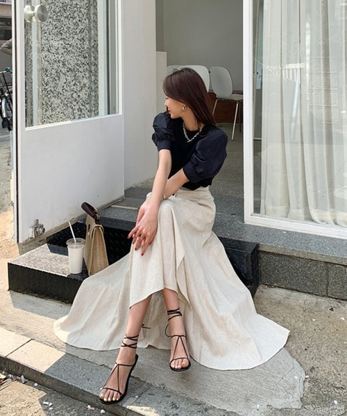 「Jasmine Grandiflorum」 フレアスカート MEDIUM ベージュ レディース_画像4