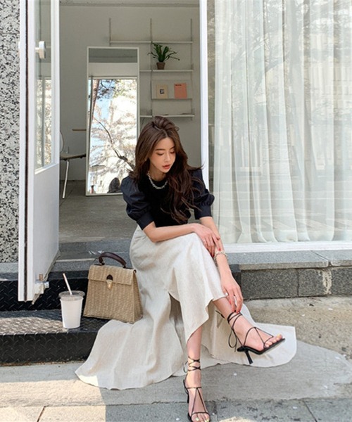 「Jasmine Grandiflorum」 フレアスカート MEDIUM ベージュ レディース_画像9