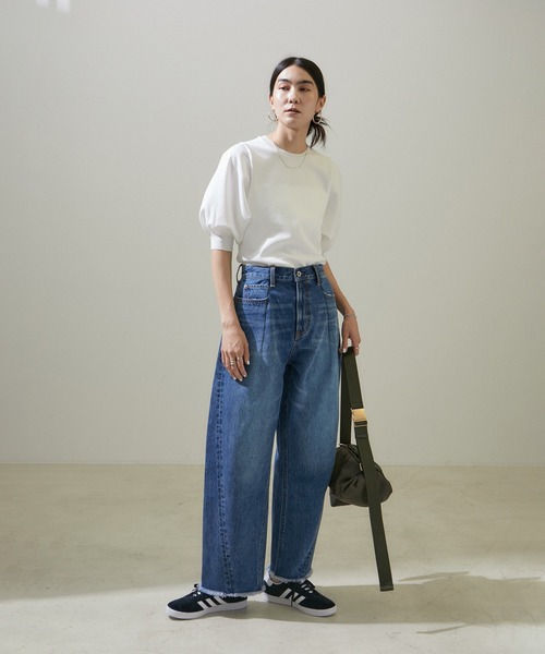 「SALON adam et rope'」 半袖ニット FREE ブラック レディース_画像3