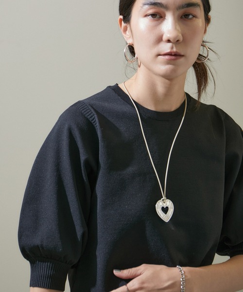 「SALON adam et rope'」 半袖ニット FREE ブラック レディース_画像5