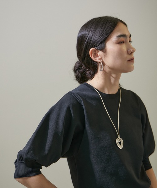 「SALON adam et rope'」 半袖ニット FREE ブラック レディース_画像6