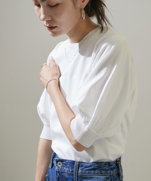 「SALON adam et rope'」 半袖ニット FREE ブラック レディース_画像8