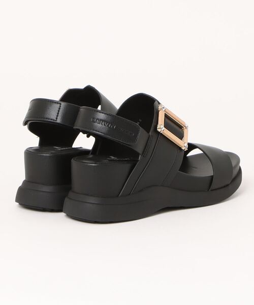 「LANVIN collection」 フラットサンダル L(24.5cm) ブラック レディース_画像2