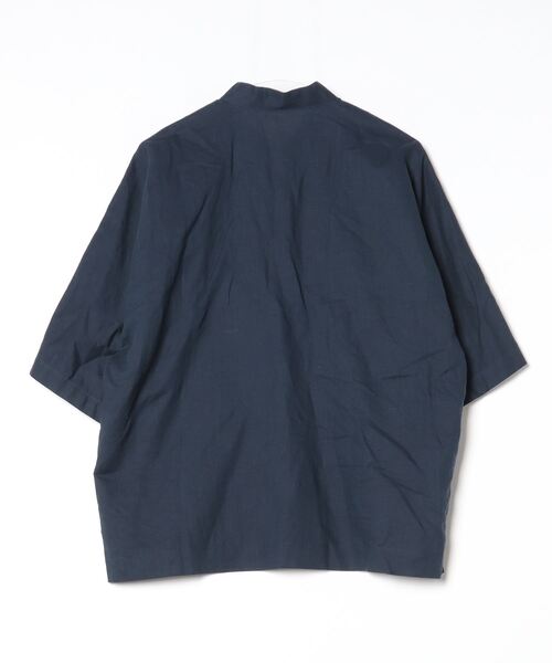 「HOMME PLISSE ISSEY MIYAKE」 半袖シャツ 2 ネイビー メンズ_画像2